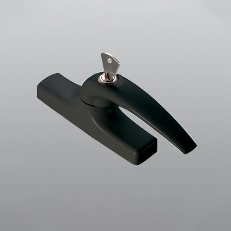 Handle for casement in brass, with safety cylinder